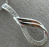 ESTATE .03CT DIAMOND 14KT WHITE GOLD 3D LOVE KNOT SEMI INFINITY FLOATING PENDANT