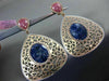 ESTATE LARGE 2.25CT DIAMOND & MULTI GEM 14KT WHITE & ROSE GOLD CLIP ON EARRINGS