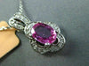 ESTATE .97CT DIAMOND & AAA PINK SAPPHIRE 14KT WHITE GOLD FLOWER FLOATING PENDANT