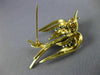 ESTATE 1.70CT DIAMOND & AAA SAPPHIRE 18KT YELLOW GOLD 3D BIRD BROOCH PIN #23874