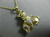ESTATE .20CT DIAMOND & AAA SAPPHIRE 14KT YELLOW GOLD MOTHER & BABY KITTY PENDANT