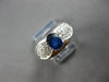 WIDE 1.58CT DIAMOND & AAA SAPPHIRE 14KT WHITE GOLD OVAL & ROUND ENGAGEMENT RING