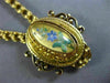 ANTIQUE LARGE & LONG 14KT YELLOW GOLD 3D HANDCRAFTED FLOWER NECKLACE #26226