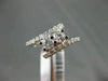 ESTATE .75CT DIAMOND 14K WHITE GOLD 2 STONE CRISS CROSS SEMI ETERNITY LOVE RING