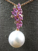 1.1CT DIAMOND & PINK SAPPHIRE & SOUTH SEA PEARL 18K ROSE GOLD MULTI LEAF PENDANT