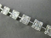 ESTATE WIDE 3.9CT ROUND & BAGUETTE DIAMOND 18K WHITE GOLD SQUARE TENNIS BRACELET