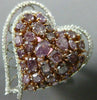 GIA EXTRA LARGE 4.42CT WHITE & PINK DIAMOND 18K ROSE GOLD DOUBLE HEART LOVE RING
