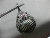 ESTATE LARGE .40CT RUBY 14KT BLACK GOLD 3D HANDCRAFTED SHELL FILIGREE  PENDANT