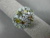 ESTATE WIDE 1.0CT WHITE & MULTI COLOR FANCY DIAMOND 14K WHITE GOLD FILIGREE RING