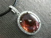 LARGE 9.91CT DIAMOND & AAA CABOCHON TOURMALINE 18KT WHITE GOLD 3D OVAL PENDANT