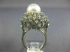 ANTIQUE LARGE 1.25CT DIAMOND & AAA SOUTH SEA PEARL 14KT WHITE GOLD 3D RING #848