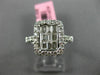 ESTATE 1.09CT ROUND BAGUETTE DIAMOND 18KT WHITE GOLD RECTANGULAR ENGAGEMENT RING