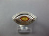 3.75CT DIAMOND & AAA YELLOW SAPPHIRE 14KT WHITE GOLD 3D MARQUISE SHAPE FUN RING