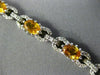 ESTATE 7.10CT DIAMOND & YELLOW SAPPHIRE 14KT WHITE GOLD 3D LOVE TENNIS BRACELET