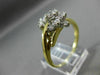 ESTATE LARGE .86CT DIAMOND 14KT WHITE & YELLOW GOLD CLUSTER COCKTAIL RING #19219