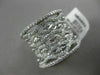 ESTATE WIDE 1.03CT DIAMOND 14KT WHITE GOLD MULTI ROW OPEN FILIGREE COCKTAIL RING