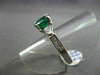 ESTATE LARGE 2.69CT DIAMOND & AAA ROUND EMERALD PLATINUM CLASSIC ENGAGEMENT RING