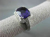 ESTATE WIDE 4.84CTW DIAMOND & AAA AMETHYST 14KT WHITE GOLD HALO EXTRA FACET RING