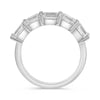 LARGE 2.52CT DIAMOND 14K WHITE GOLD EMERALD CUT 5 STONE WEDDING ANNIVERSARY RING