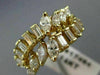 ANTIQUE WIDE 2.02CT DIAMOND 14K YELLOW GOLD 3D TWO ROW WAVE COCKTAIL RING #17494