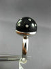 ESTATE .57CT DIAMOND & ONYX 14K WHITE GOLD 3D DOME MOON STAR ROMANTIC LOVE RING