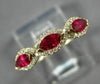 ESTATE .71CT DIAMOND & AAA RUBY 14K YELLOW GOLD 3D HALO WEDDING ANNIVERSARY RING