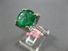 4.49CT DIAMOND & AAA EMERALD 18KT 2 TONE GOLD CLASSIC ROUND HALO ENGAGEMENT RING