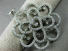 ESTATE LARGE .80CT DIAMOND 14KT WHITE GOLD 3D FLOWER HEART ETOILE LOVE PENDANT