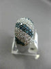 ESTATE LARGE 3.49CT WHITE BLUE DIAMOND 18K WHITE GOLD MULTI ROW ANNIVERSARY RING