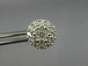 ESTATE LARGE 1.58CT DIAMOND 18KT WHITE GOLD CLUSTER FLOWER CLASSIC STUD EARRINGS