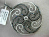 ESTATE MASSIVE 4.73CT WHITE BLACK DIAMOND 14K WHITE GOLD FLOWER CIRCULAR PENDANT