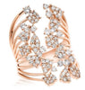 ESTATE LARGE 1.23CT DIAMOND 18KT ROSE GOLD 3D MULTI SHAPE FLOWER FUN RING