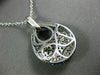 ESTATE 2.51CT DIAMOND & SAPPHIRE 18KT WHITE & BLACK GOLD TEAR DROP SWIRL PENDANT