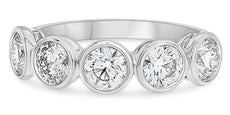 1.75CT DIAMOND 14KT WHITE GOLD 3D ROUND 5 STONE SEMI ETERNITY ANNIVERSARY RING