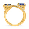 LARGE 2.10CT DIAMOND & AAA SAPPHIRE 14KT YELLOW GOLD CRISS CROSS SOLITAIRE RING