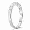 ESTATE .70CT DIAMOND 14K WHITE GOLD 7 STONE SHARE PRONG WEDDING ANNIVERSARY RING