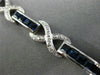 ESTATE 5.29CT DIAMOND & AAA SAPPHIRE 14KT WHITE GOLD 3D X LOVE TENNIS BRACELET