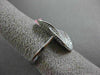 ESTATE LARGE .88CT ROUND DIAMOND 18K WHITE GOLD 3D PAVE INFINITY OVAL LOVE RING