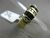 ESTATE WIDE 1.95CT DIAMOND & SAPPHIRE 14KT YELLOW GOLD 3D MULTI ROW WEDDING RING