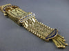 ANTIQUE LARGE AAA BLUE ENAMEL 14KT YELLOW GOLD 3D CLASSIC TASSEL BRACELET  #2169