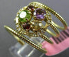 LARGE 2.40CT DIAMOND & AAA MULTI GEM 14KT YELLOW GOLD FLEXIBLE FLOWER SNAKE RING