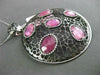 ESTATE LARGE 1.36CT DIAMOND & AAA PINK SAPPHIRE 14KT BLACK GOLD FILIGREE PENDANT
