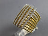EXTRA LARGE 1.05CT DIAMOND 14KT 2 TONE GOLD MULTI ROW MULTI BAR CRISS CROSS RING