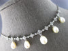 LARGE .80CT DIAMOND & AAA PEARL 14KT WHITE GOLD GRADUATING CHANDELIER NECKLACE