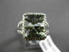 ESTATE LARGE 8.35CT DIAMOND & AAA GREEN AMETHYST 14K WHITE GOLD DOUBLE BAND RING