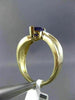 ESTATE .69CT DIAMOND & AAA HEART SHAPE AMETHYST 14K 2 TONE GOLD 3D PROMISE RING