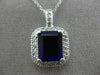 ESTATE LARGE 4.61CT DIAMOND & AMETHYST 14KT WHITE GOLD MILGRAIN FLOATING PENDANT
