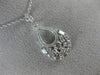 ESTATE .52CT ROUND & BAGUETTE DIAMOND 14KT WHITE GOLD TEAR DROP FLOATING PENDANT