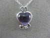 ESTATE 2.64CT DIAMOND & AMETHYST 18K WHITE GOLD HEART SHAPE LOVE HANGING PENDANT
