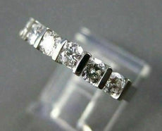 ESTATE .70CT DIAMOND 14KT WHITE GOLD 7 STONE CHANNEL SET ANNIVERSARY RING #14259